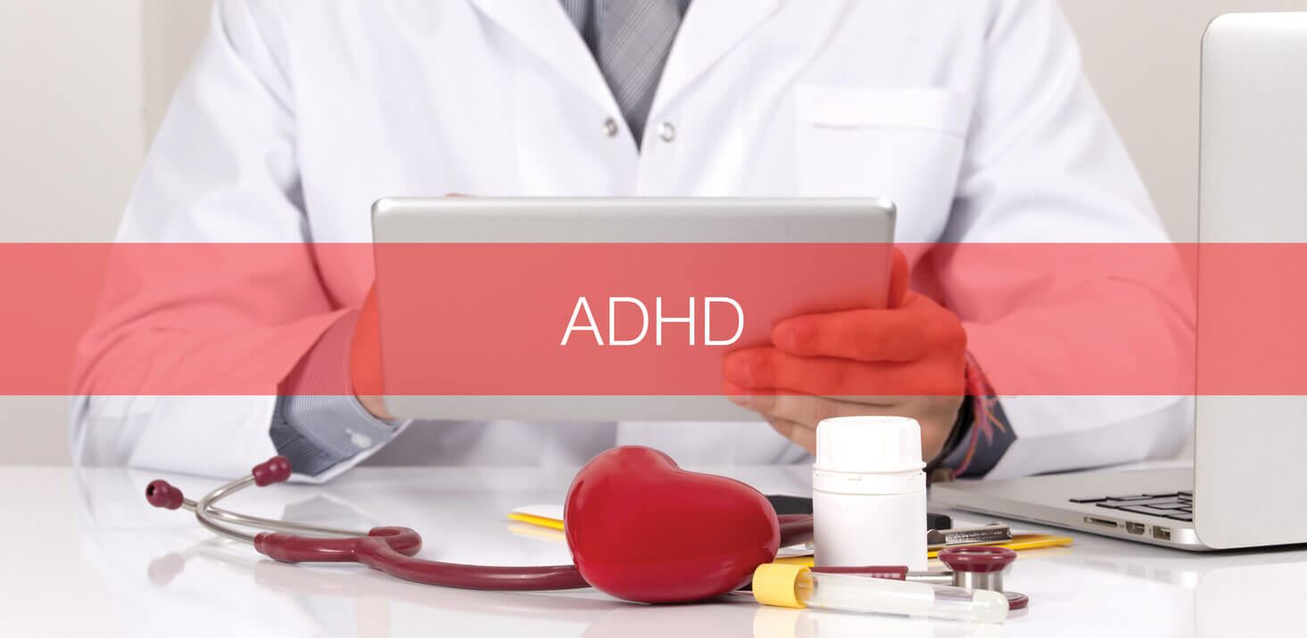 ADHD text overlay a therapist image.